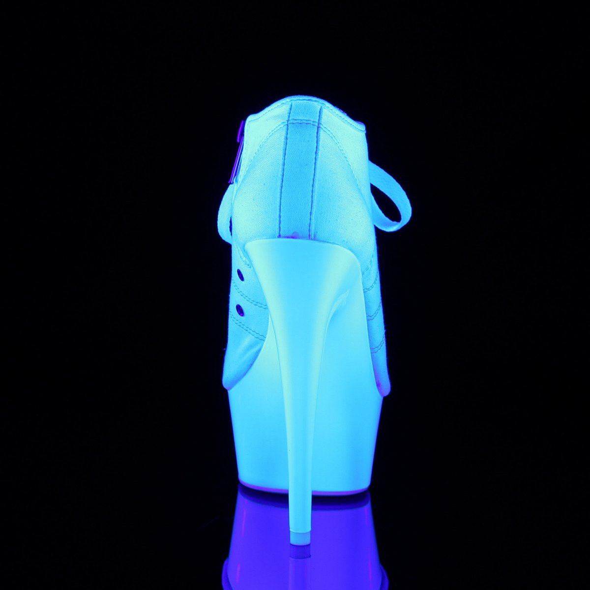 Pleaser Delight-600SK-01 WCA/NW - White Platform High-Heel Peep Toe Boots