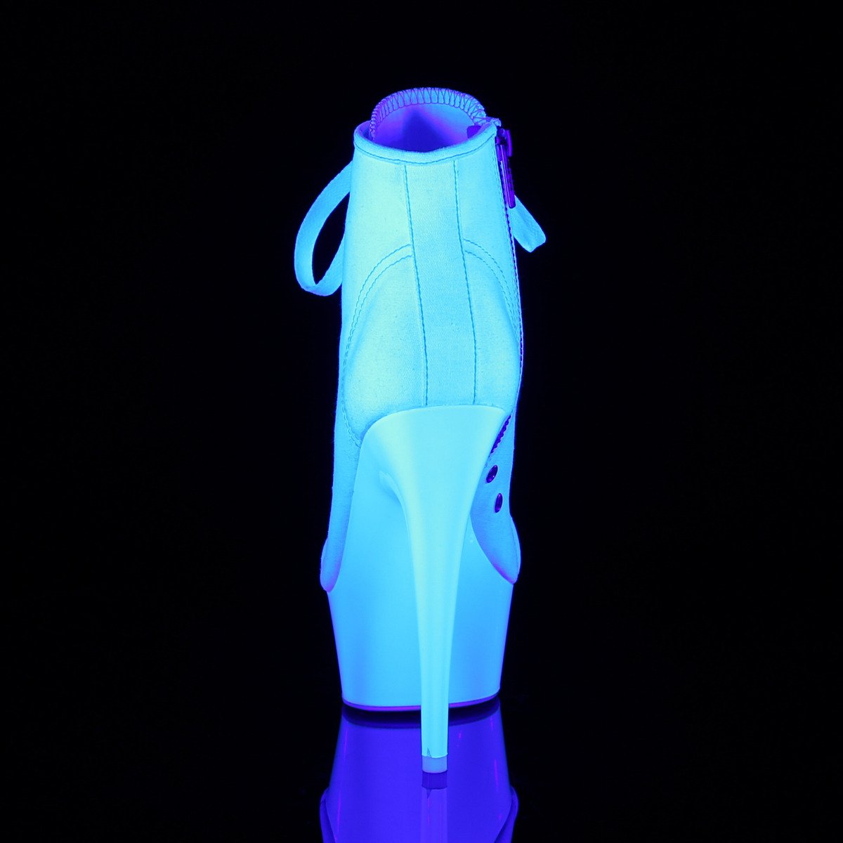 Pleaser Delight-600SK-02 WCA/NW - White Platform High-Heel Ankle Boots