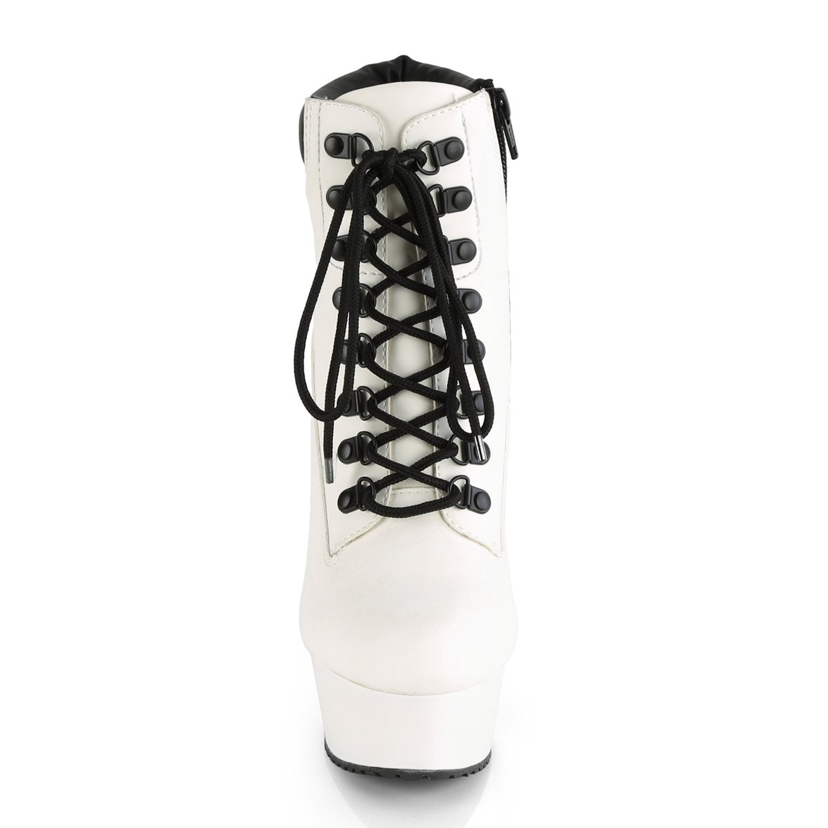 Pleaser Delight-600TL-02 WNB/M - White Platform High-Heel Ankle Boots