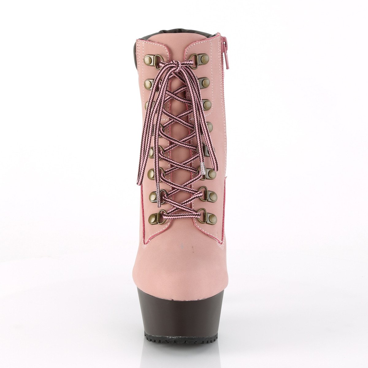 Pleaser Delight-600TL-02 BPNB/DBN - Pink Platform High-Heel Ankle Boots