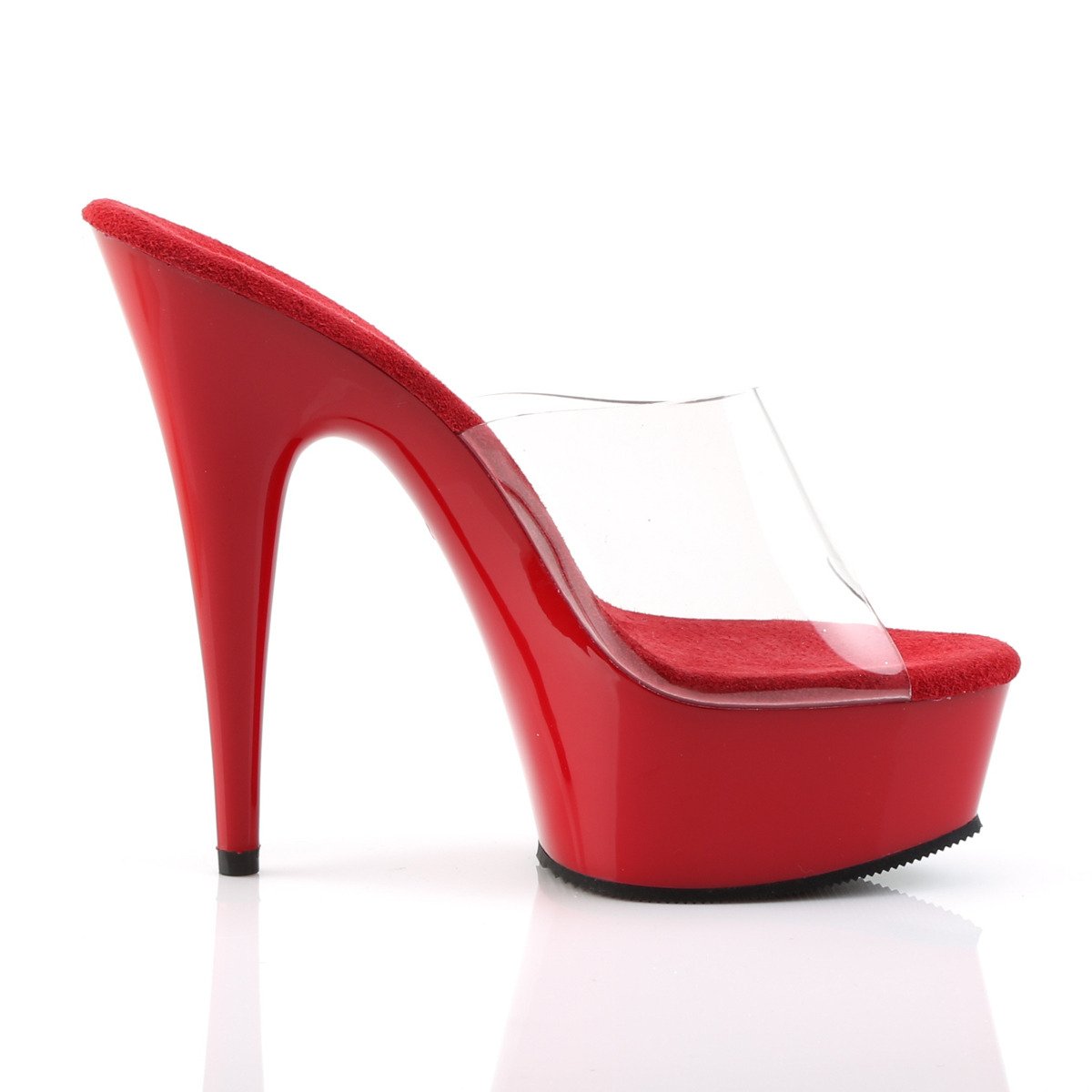 Pleaser Delight-601 C/R - Clear Platform High-Heel Slides