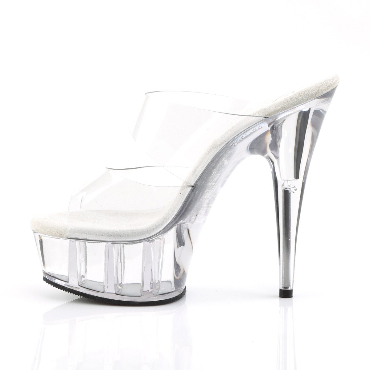 Pleaser Delight-602 C/M - Clear Platform High-Heel Slides