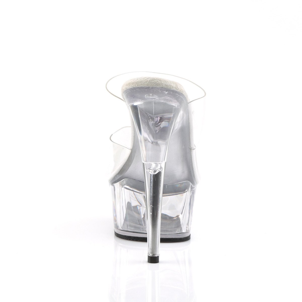 Pleaser Delight-602 C/M - Clear Platform High-Heel Slides