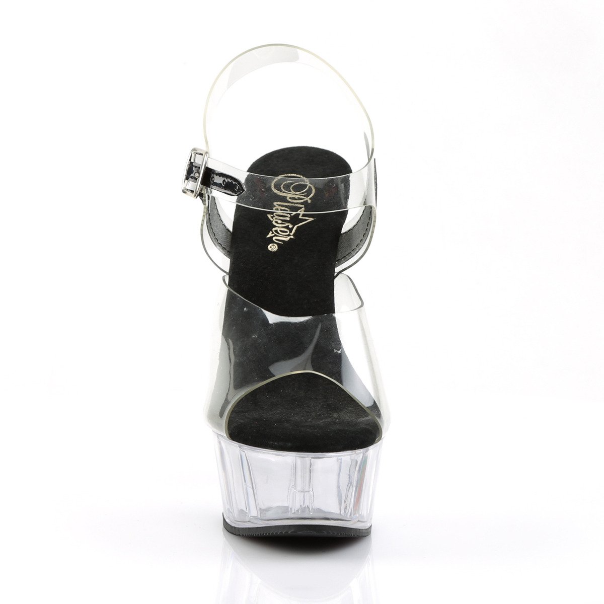 Pleaser Delight-608 C-B/C - Clear Platform High-Heel Sandals
