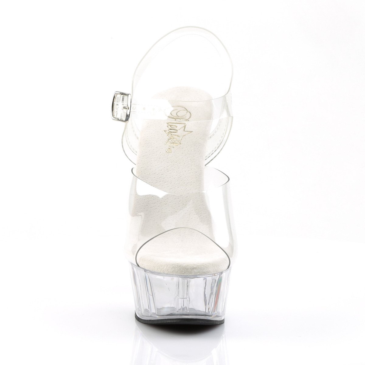 Pleaser Delight-608 C/M - Clear Platform High-Heel Sandals