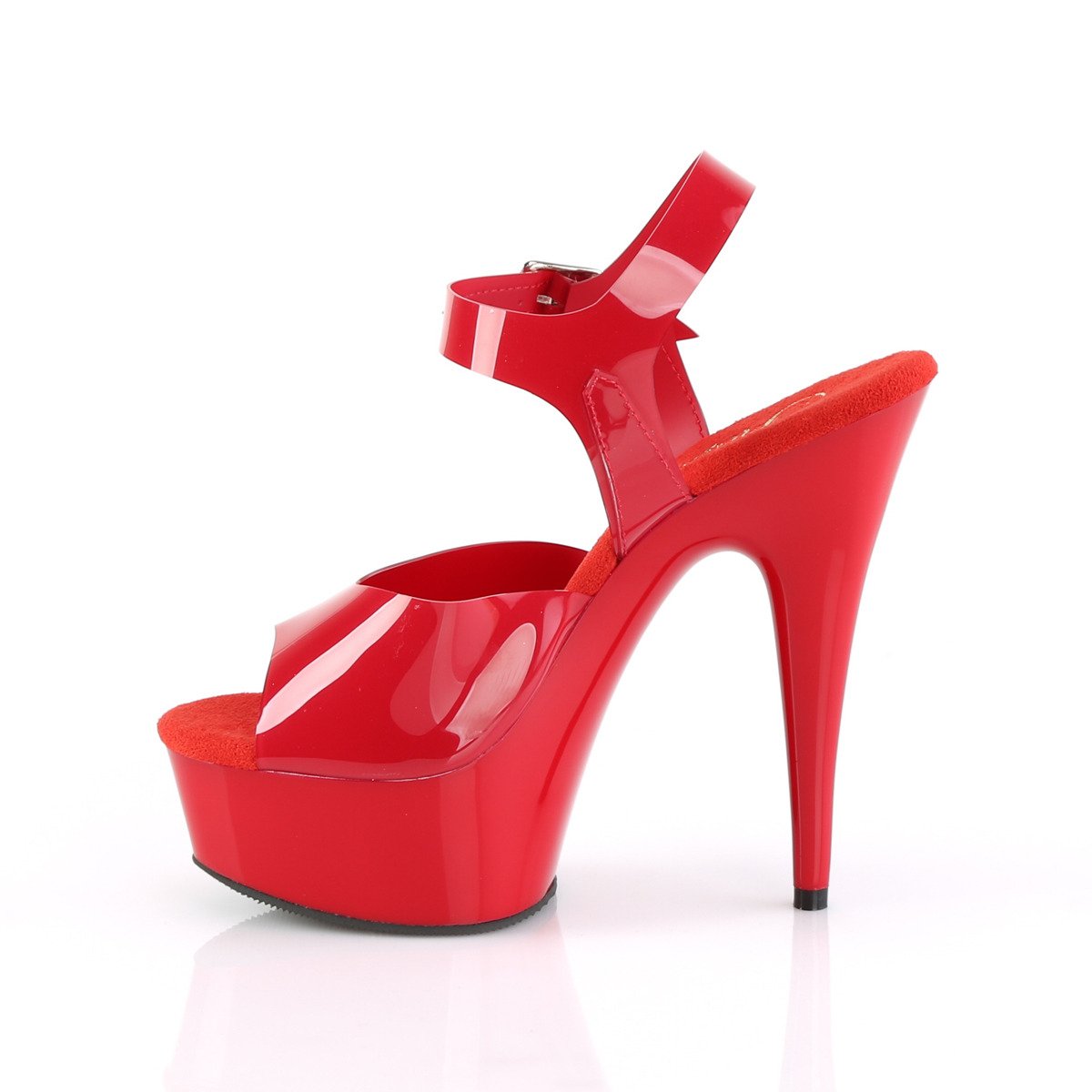 Pleaser Delight-608N RTPU/M - Red Platform High-Heel Sandals