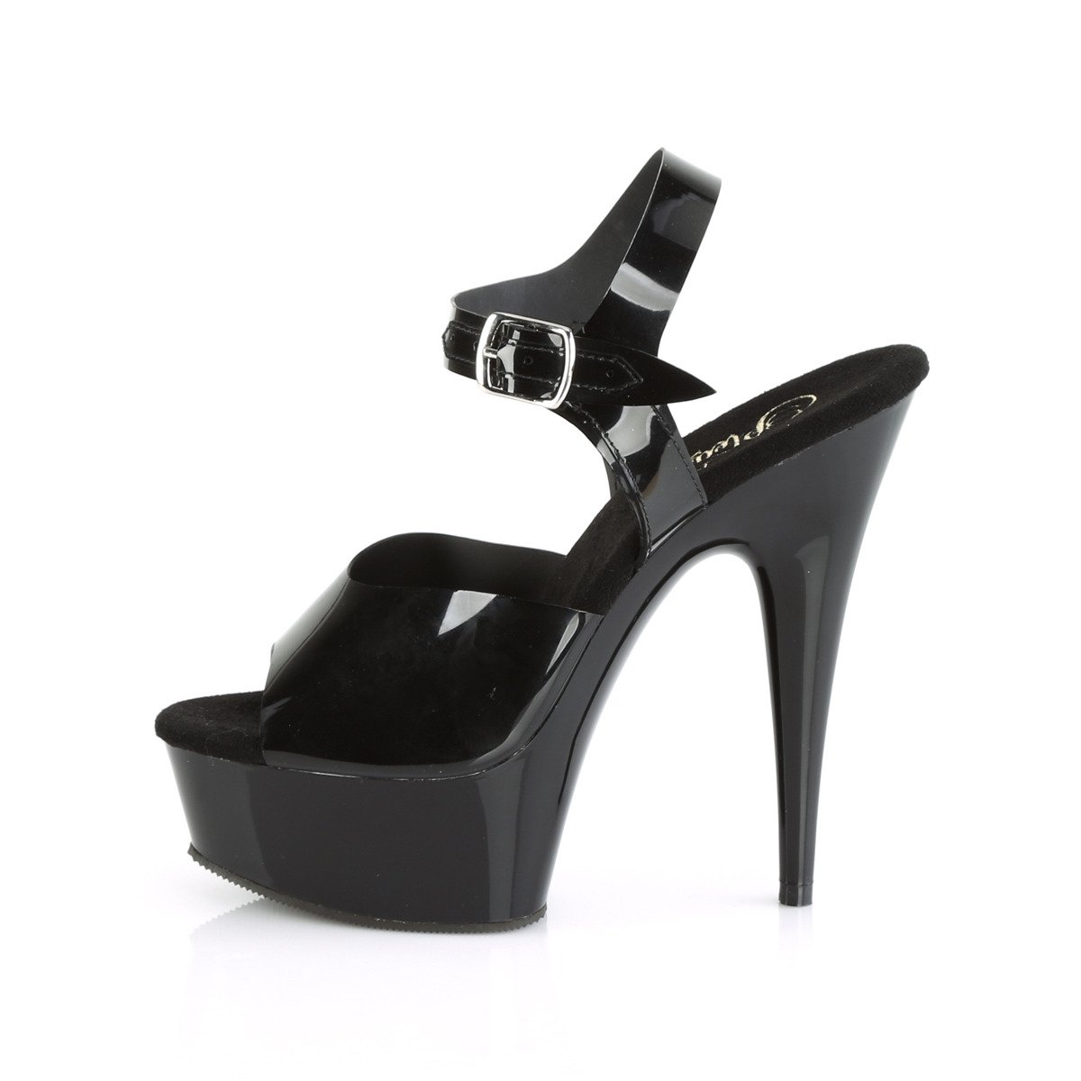 Pleaser Delight-608N BTPU/M - Black Platform High-Heel Sandals