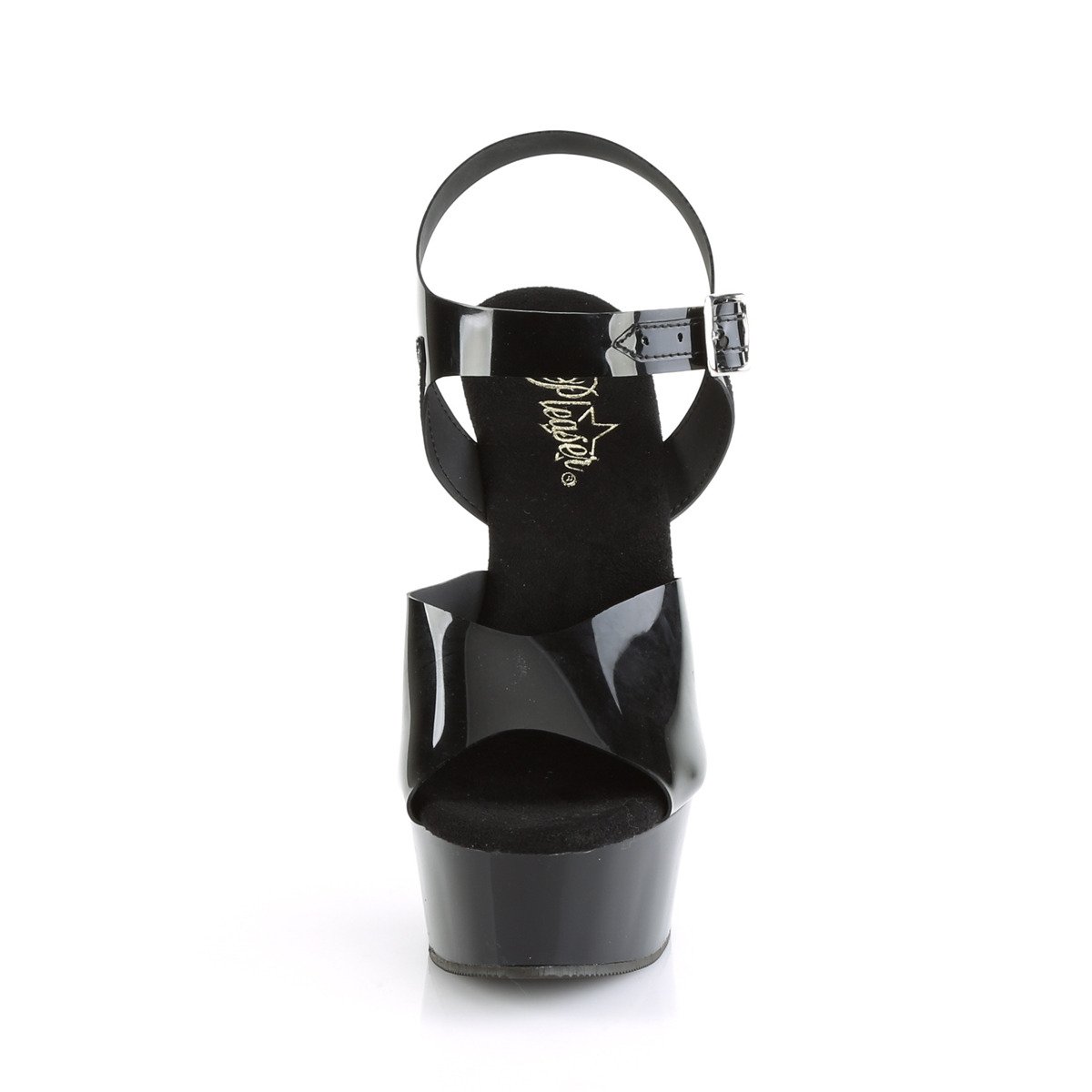 Pleaser Delight-608N BTPU/M - Black Platform High-Heel Sandals