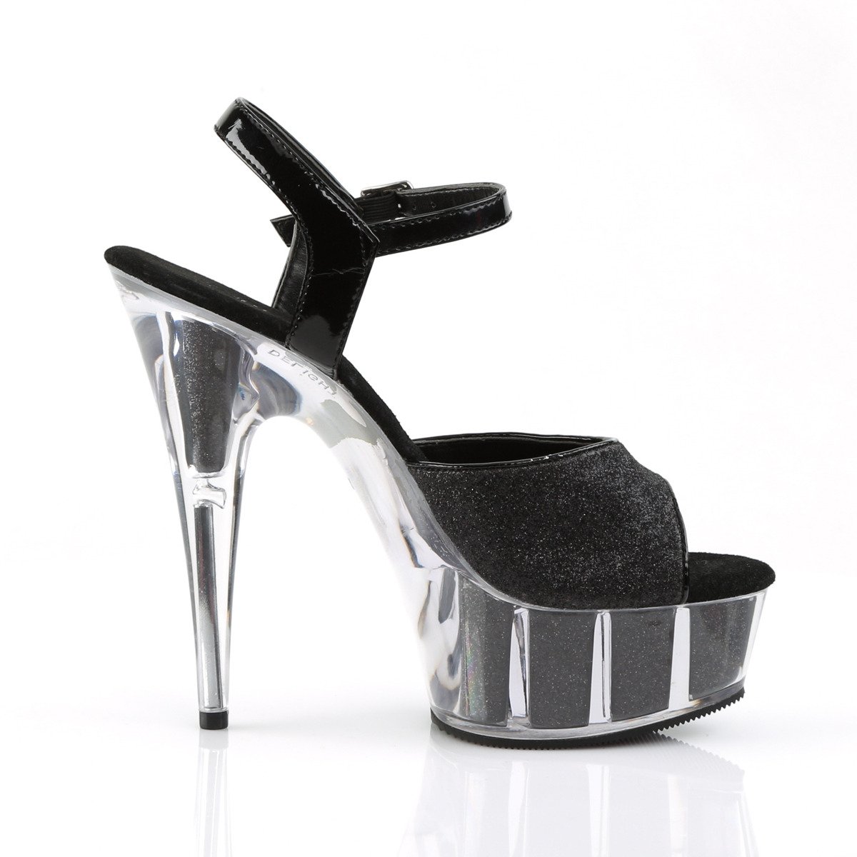 Pleaser Delight-609-5G B/M - Black Platform High-Heel Sandals