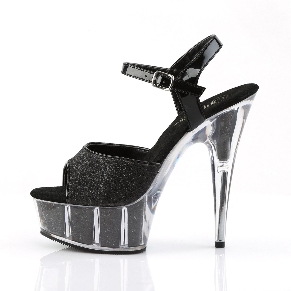 Pleaser Delight-609-5G B/M - Black Platform High-Heel Sandals