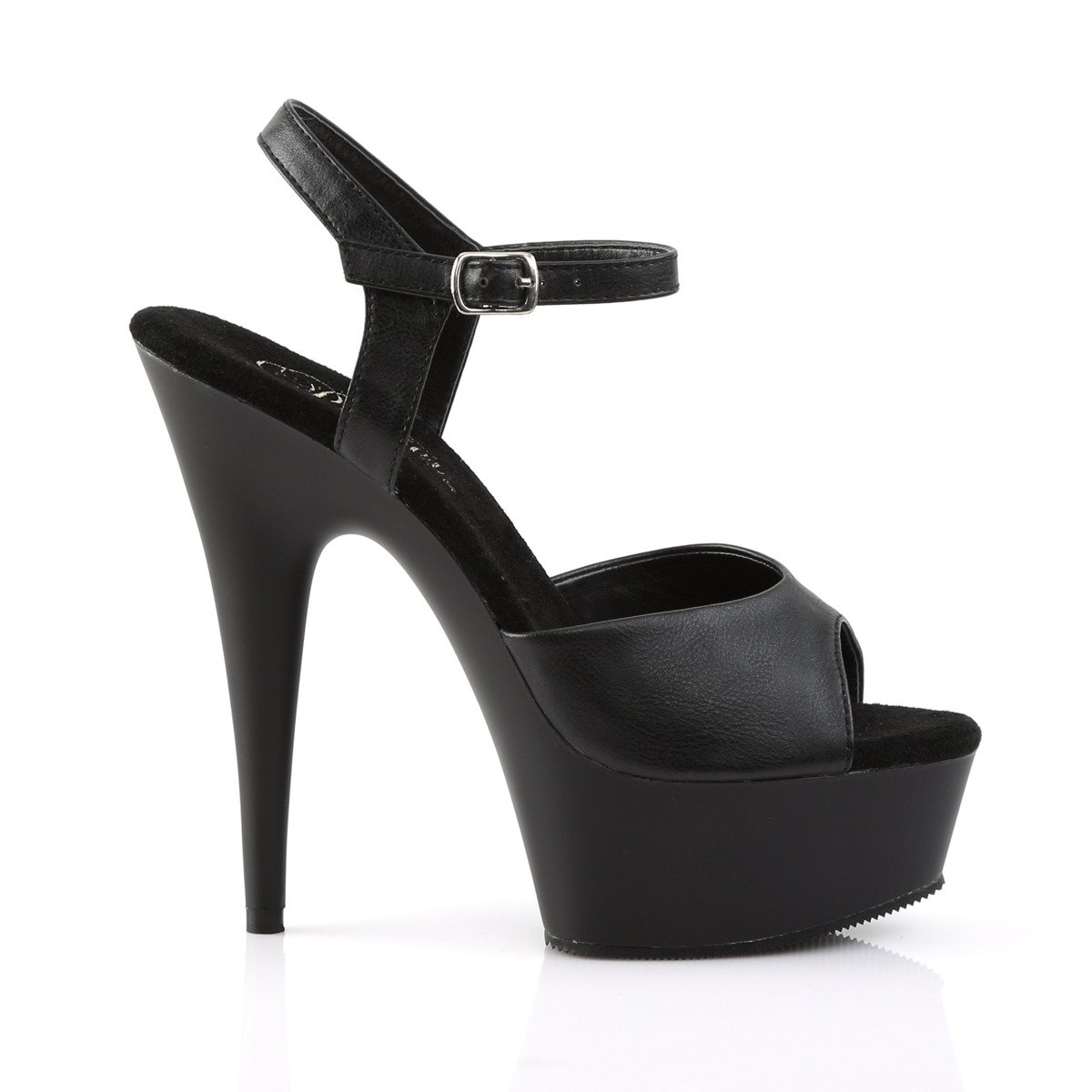 Pleaser Delight-609 BPU/M - Black Platform High-Heel Sandals