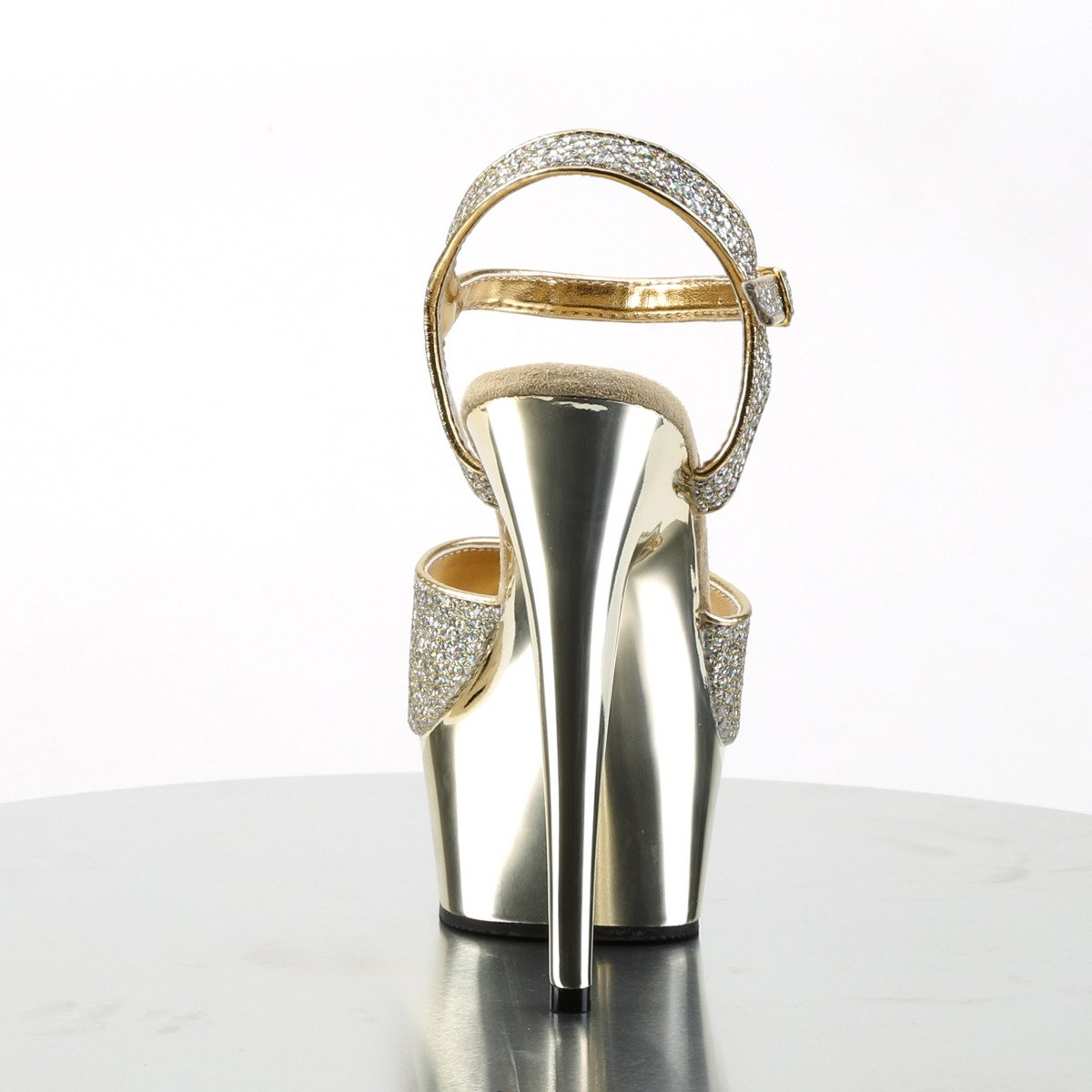 Pleaser Delight-609G G/M - Gold Platform High-Heel Sandals