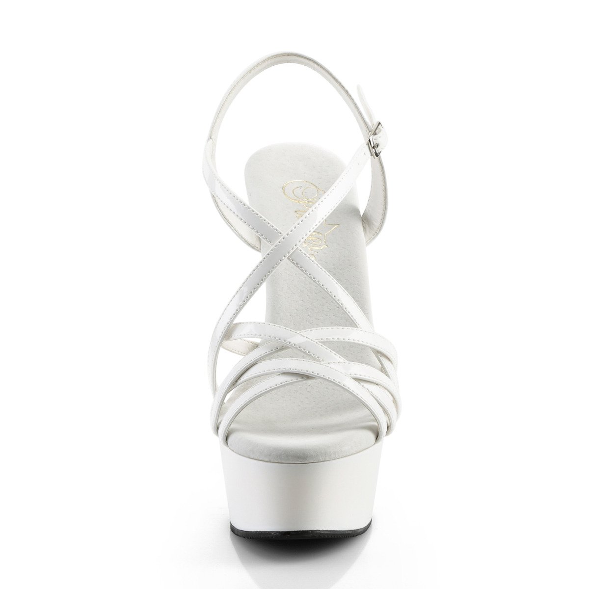 Pleaser Delight-613 W/M - Shiny White Platform High-Heel Sandals