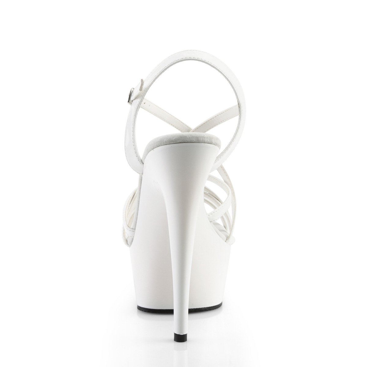 Pleaser Delight-613 W/M - Shiny White Platform High-Heel Sandals
