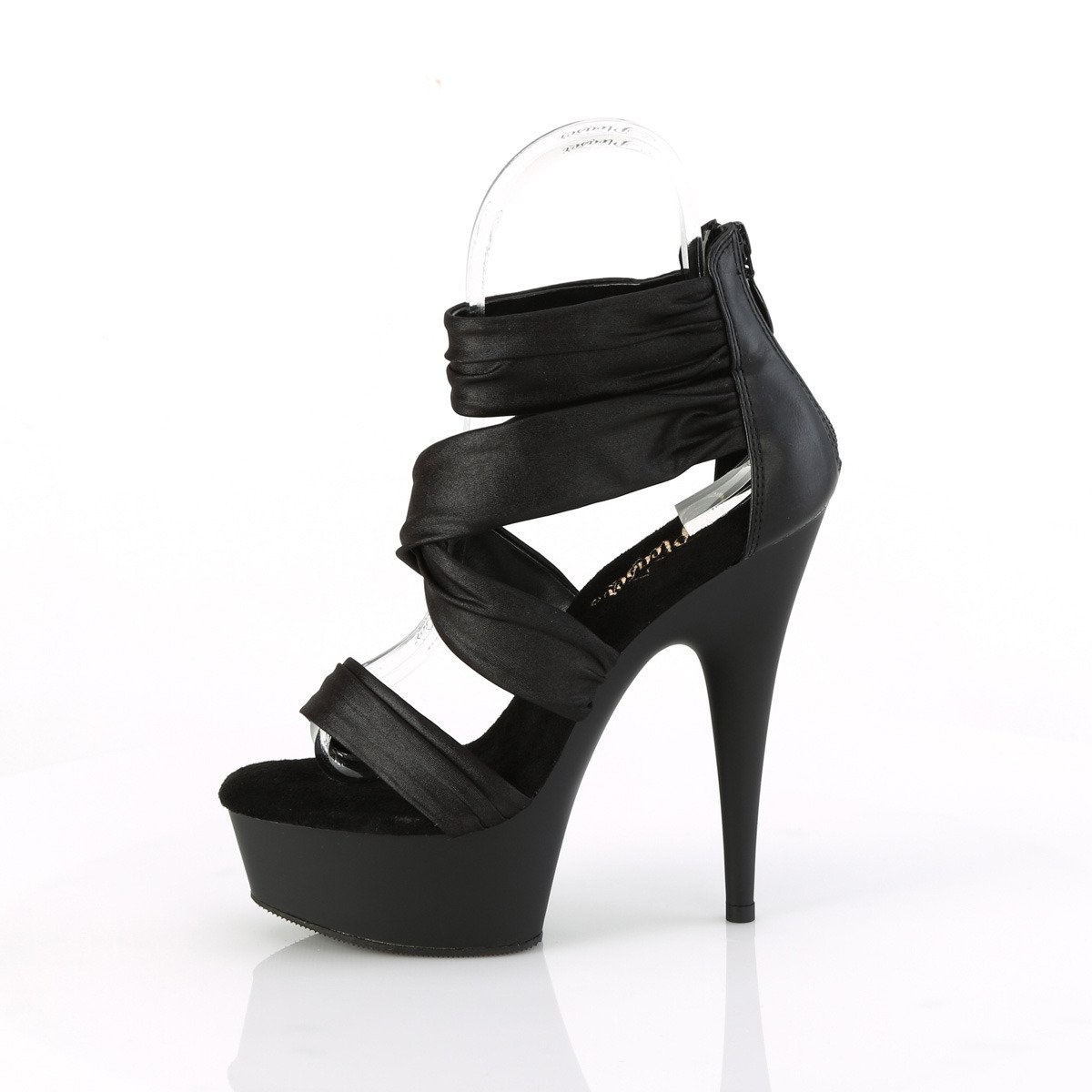 Pleaser Delight-620 BPUFA/M - Black Platform High-Heel Strap Heels