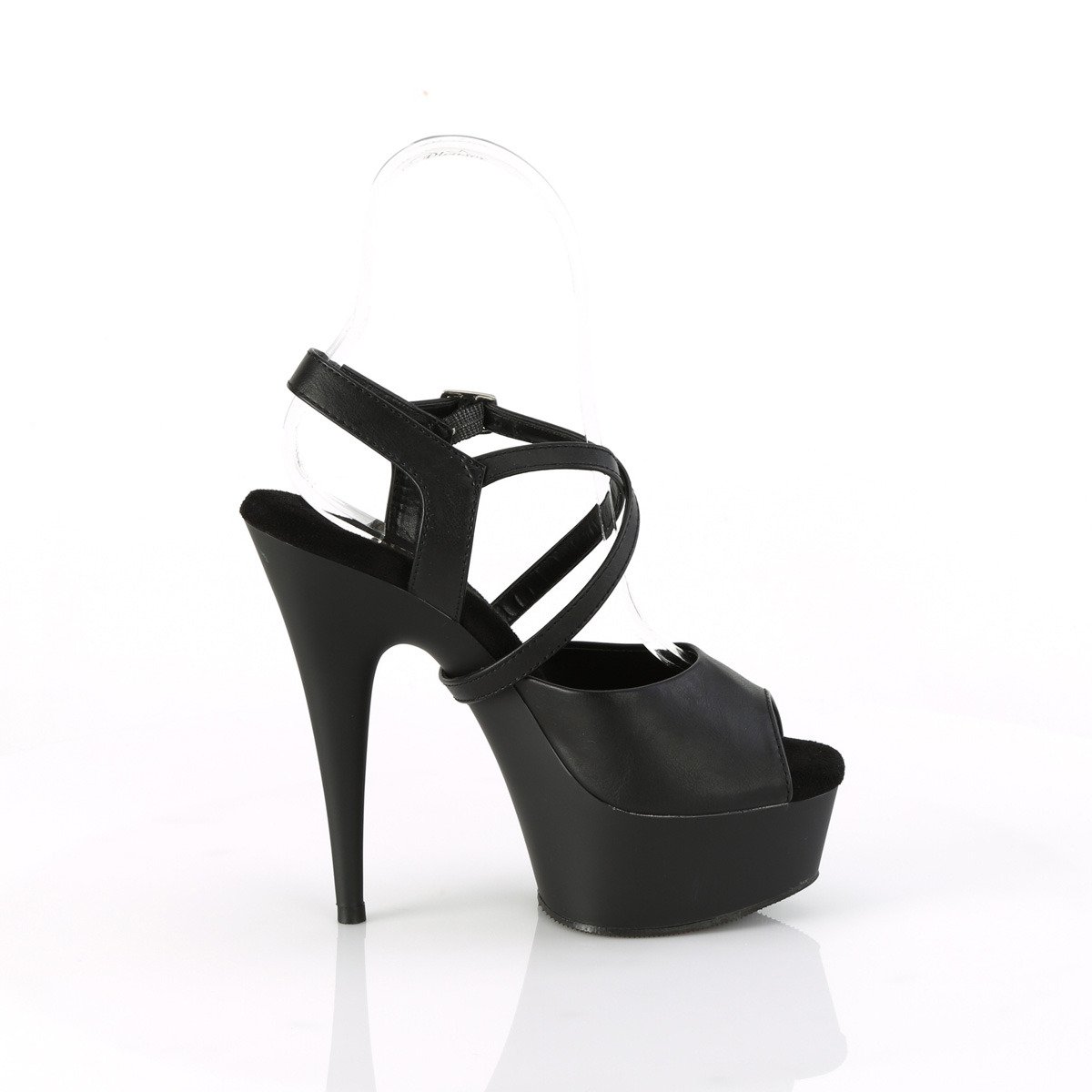 Pleaser Delight-624-1 BPU/M - Black Platform High-Heel Sandals