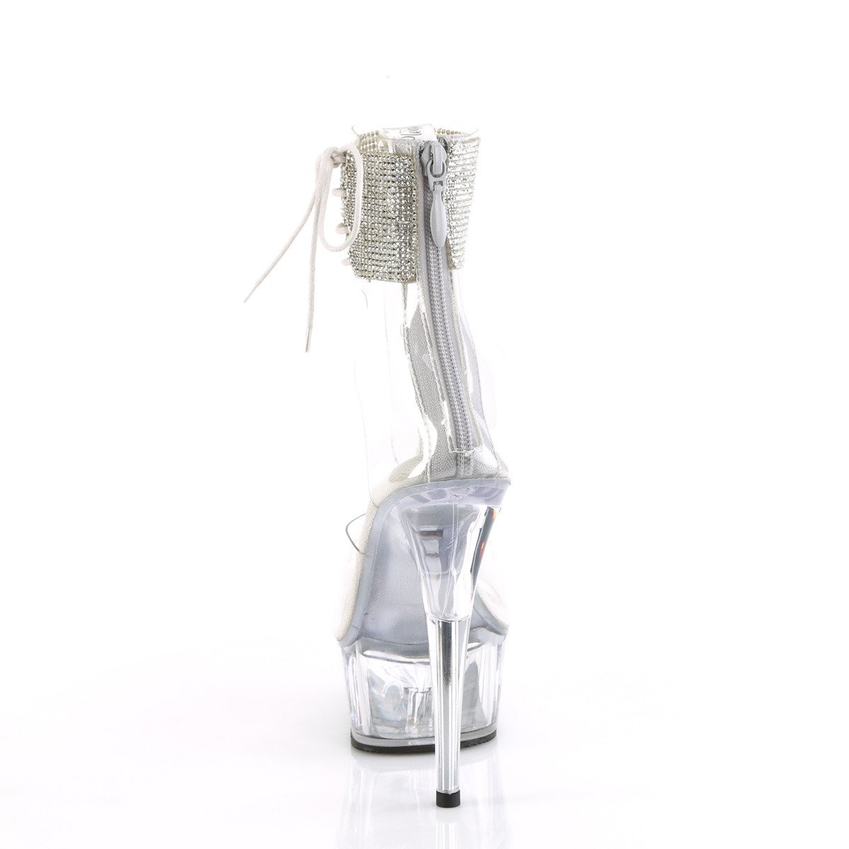 Pleaser Delight-624RS C/M - Clear Platform High-Heel Ankle Strap Heels