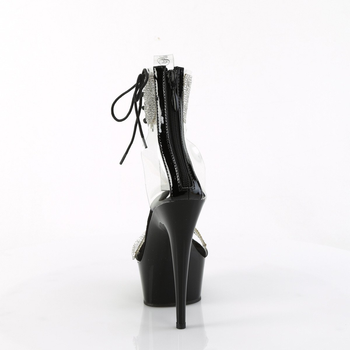Pleaser Delight-627RS C-B/B - Black Platform High-Heel Ankle Strap Heels