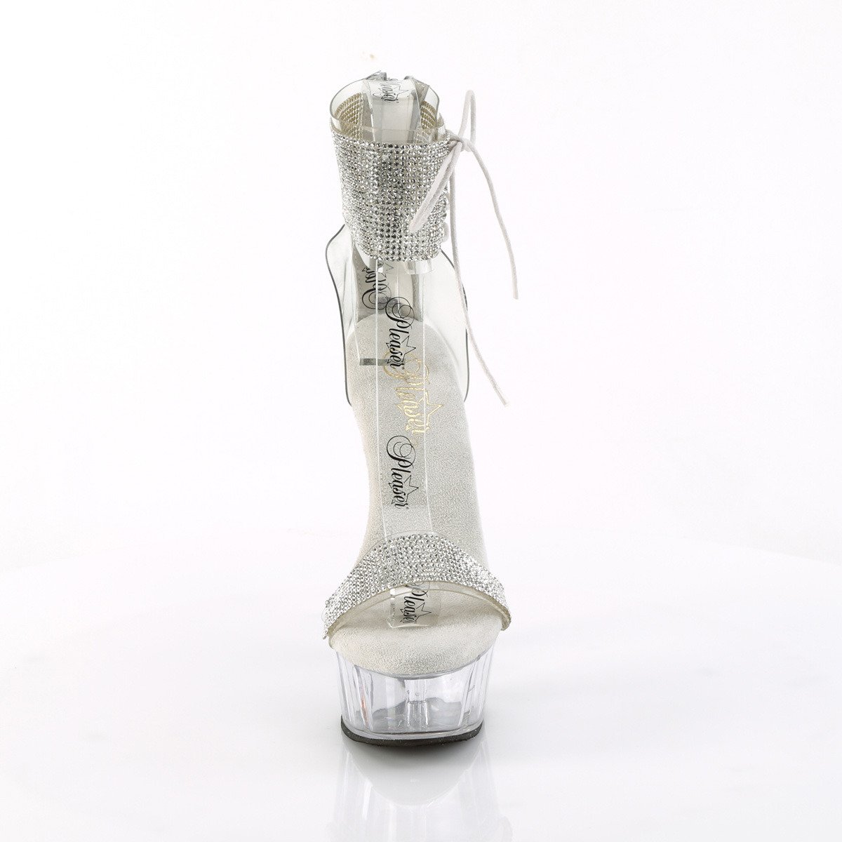 Pleaser Delight-627RS C-S/C - Clear Platform High-Heel Ankle Strap Heels