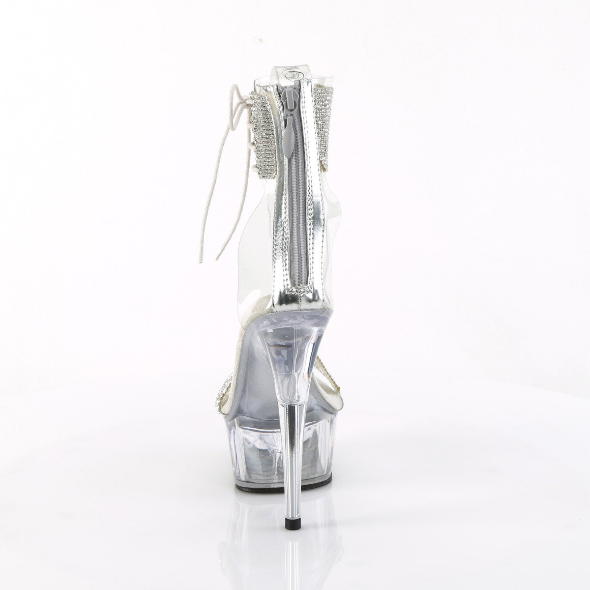 Pleaser Delight-627RS C-S/C - Clear Platform High-Heel Ankle Strap Heels