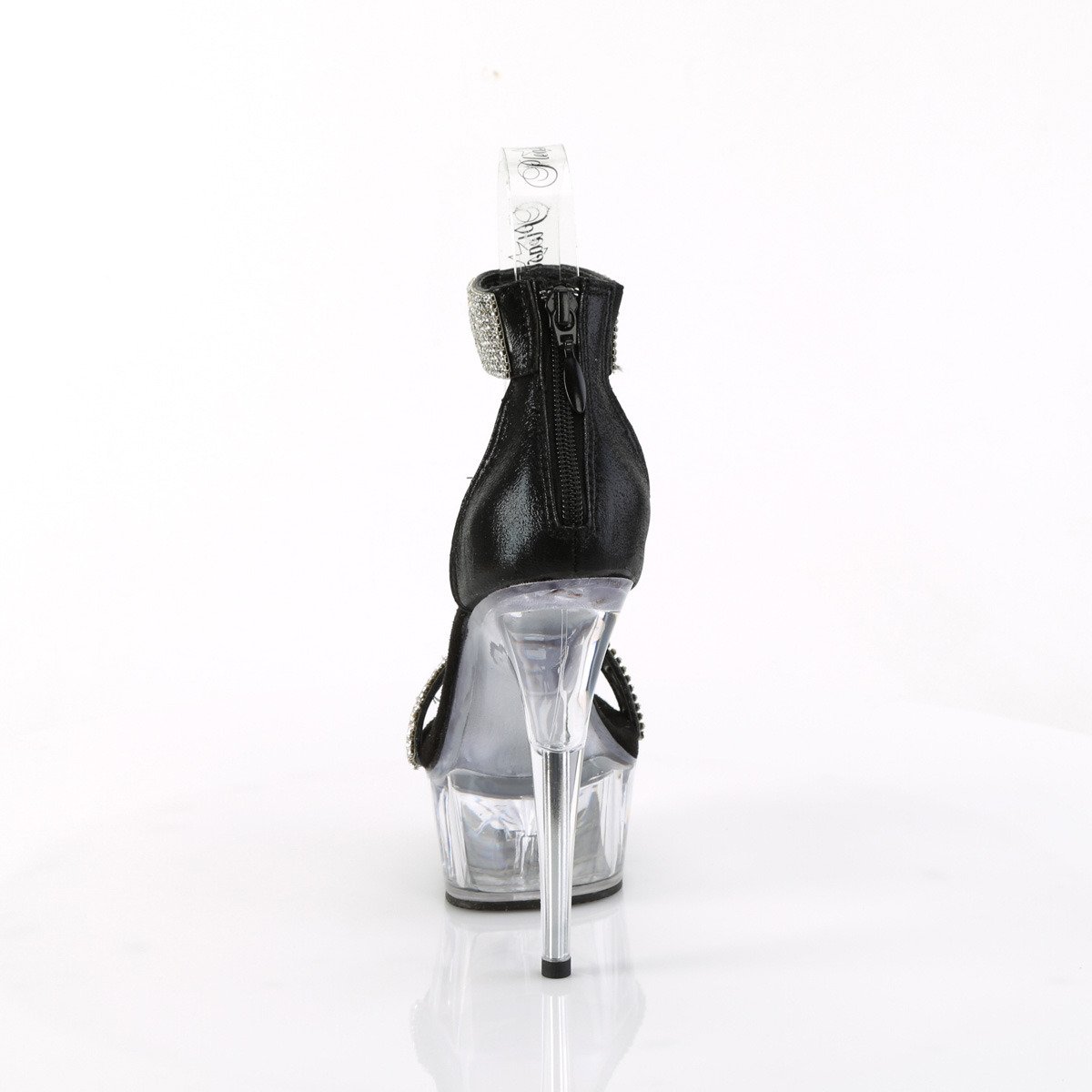 Pleaser Delight-641 BFA/C - Black Platform High-Heel Ankle Strap Heels