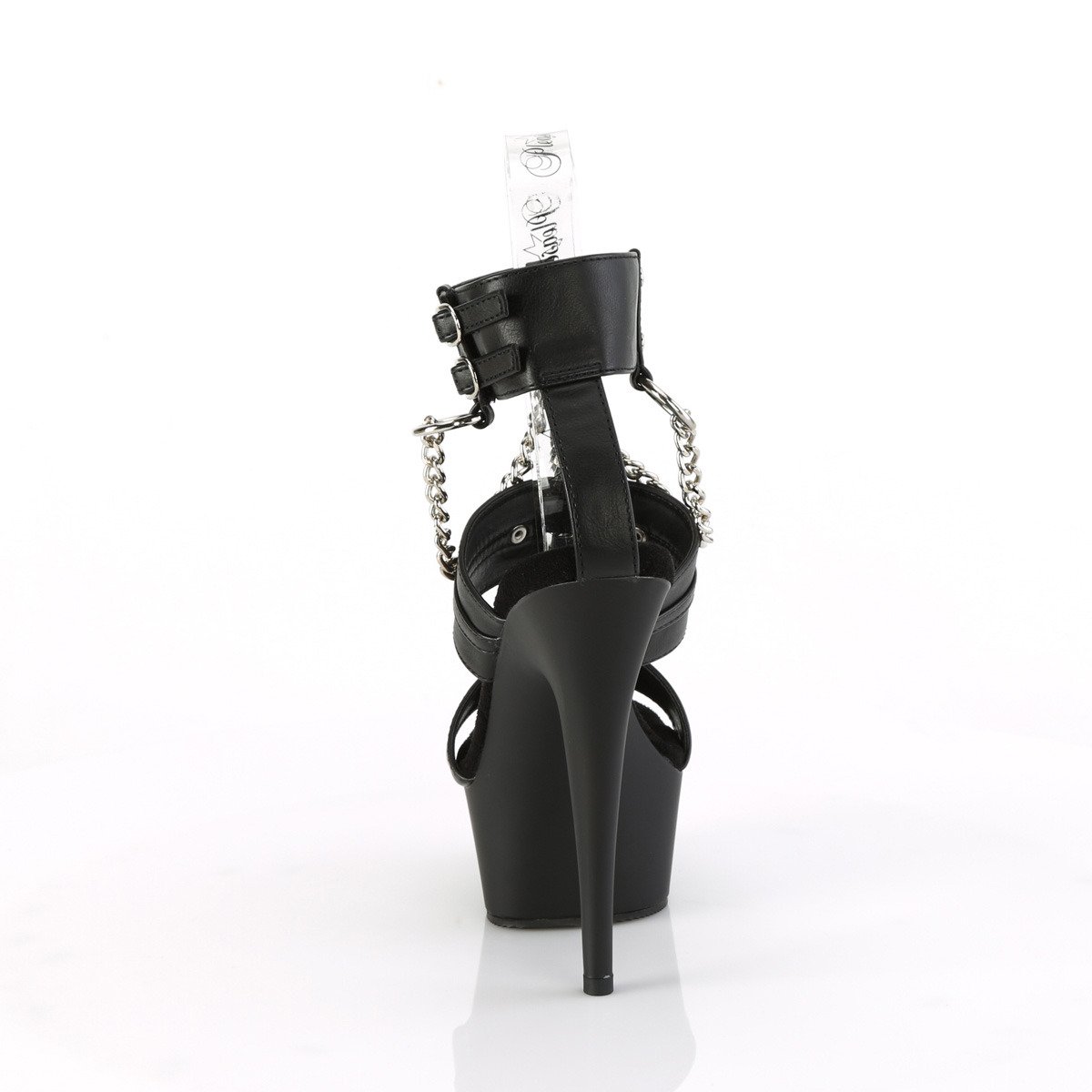 Pleaser Delight-661 BPU/M - Black Platform High-Heel Ankle Strap Heels