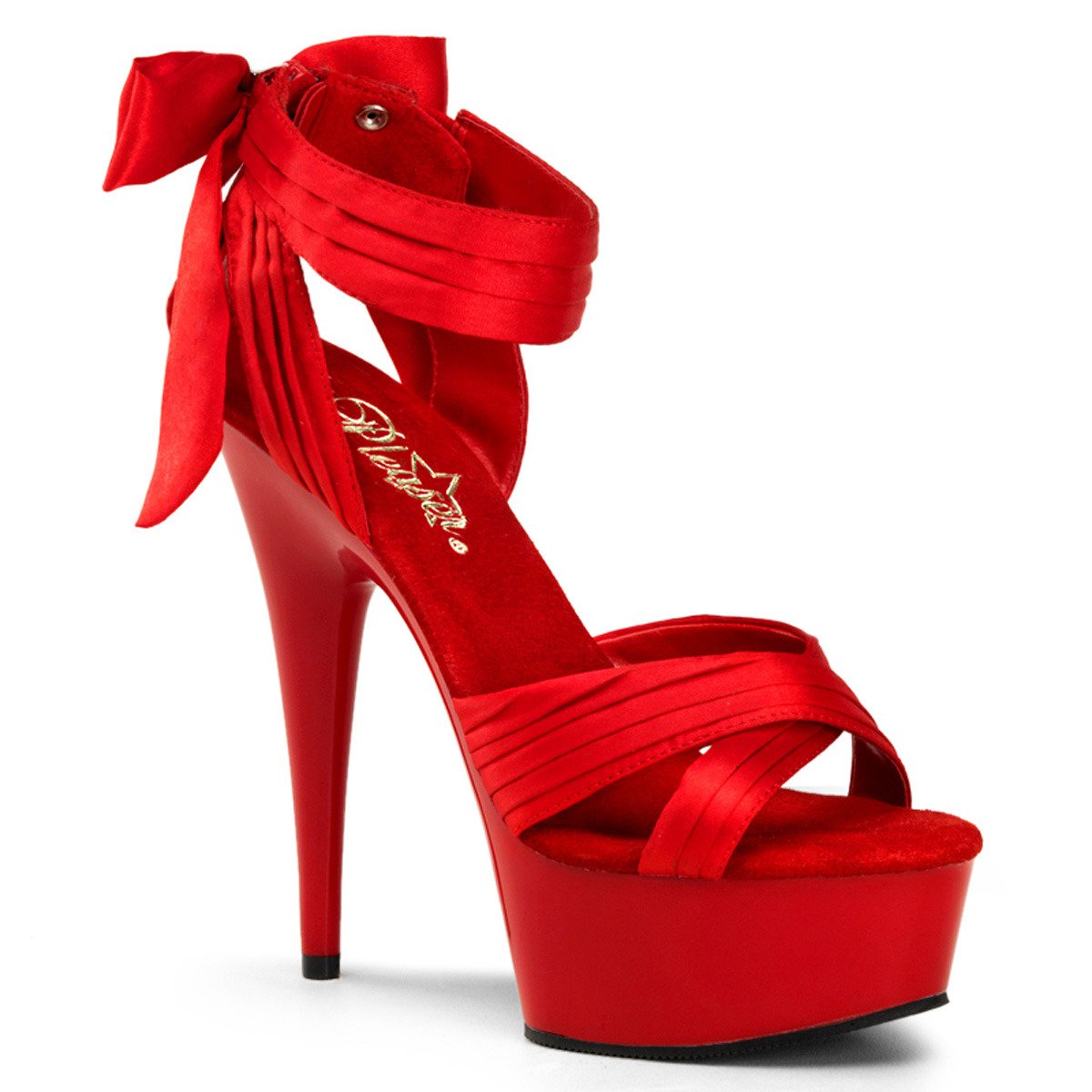 Pleaser Delight-668 RSA/M - Red Platform High-Heel Sandals