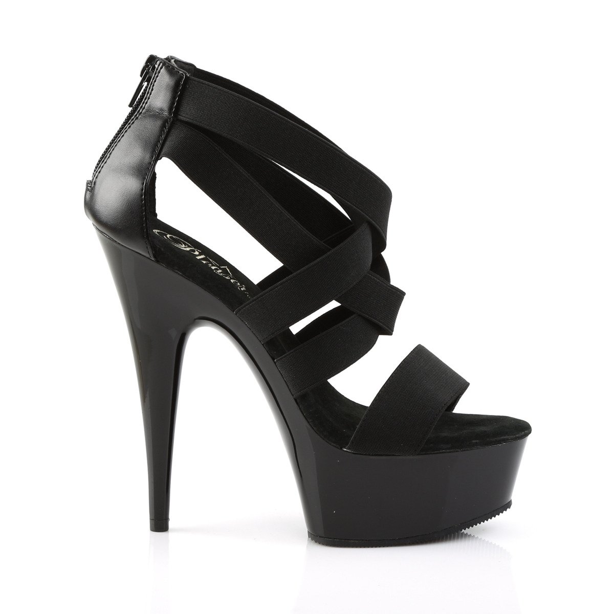Pleaser Delight-669 B/M - Black Platform High-Heel Sandals