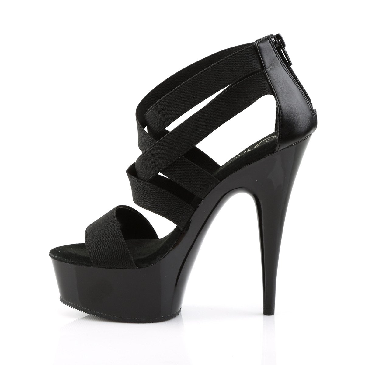 Pleaser Delight-669 B/M - Black Platform High-Heel Sandals