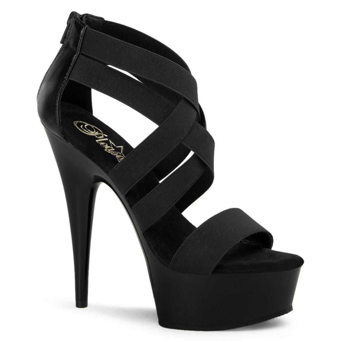 Pleaser Delight-669 B/M - Black Platform High-Heel Sandals