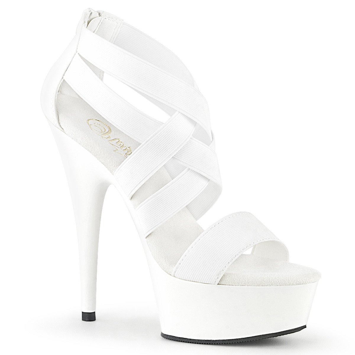 Pleaser Delight-669 WELS-PU/M - White Platform High-Heel Sandals
