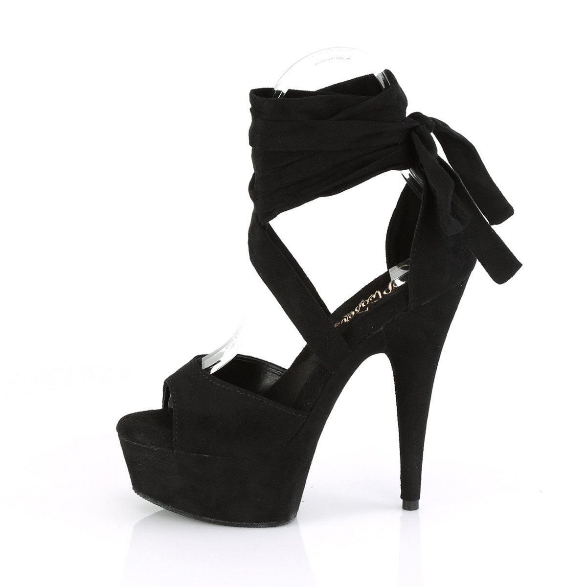 Pleaser Delight-679 BFS/M - Black Platform High-Heel Ankle Strap Heels