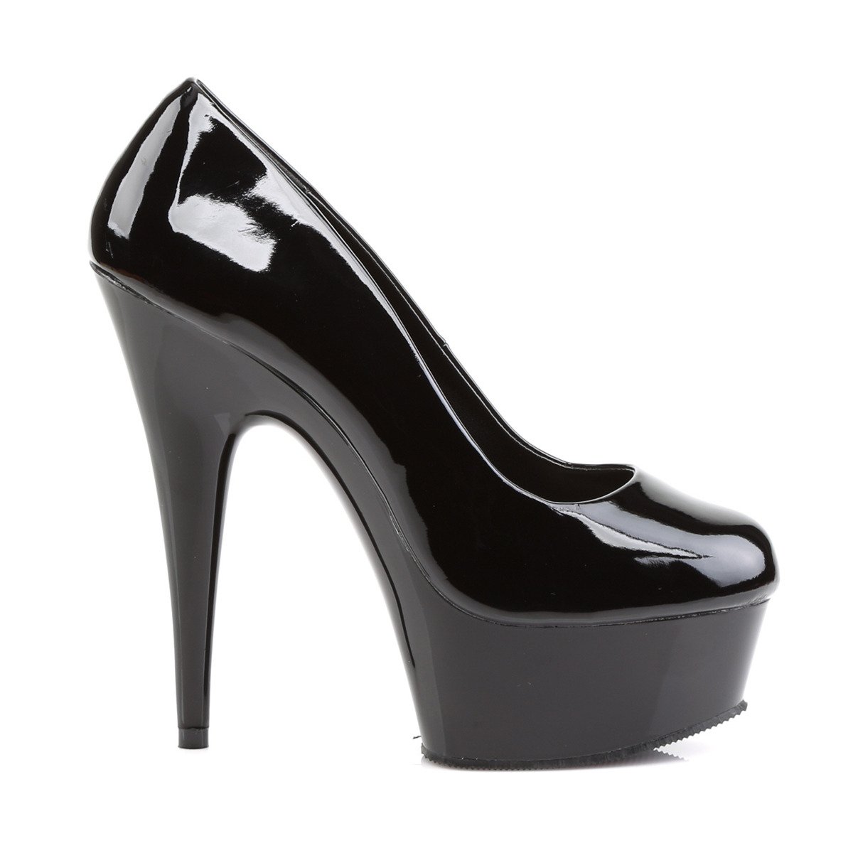 Pleaser Delight-685 B/M - Shiny Black Platform High-Heel Heels