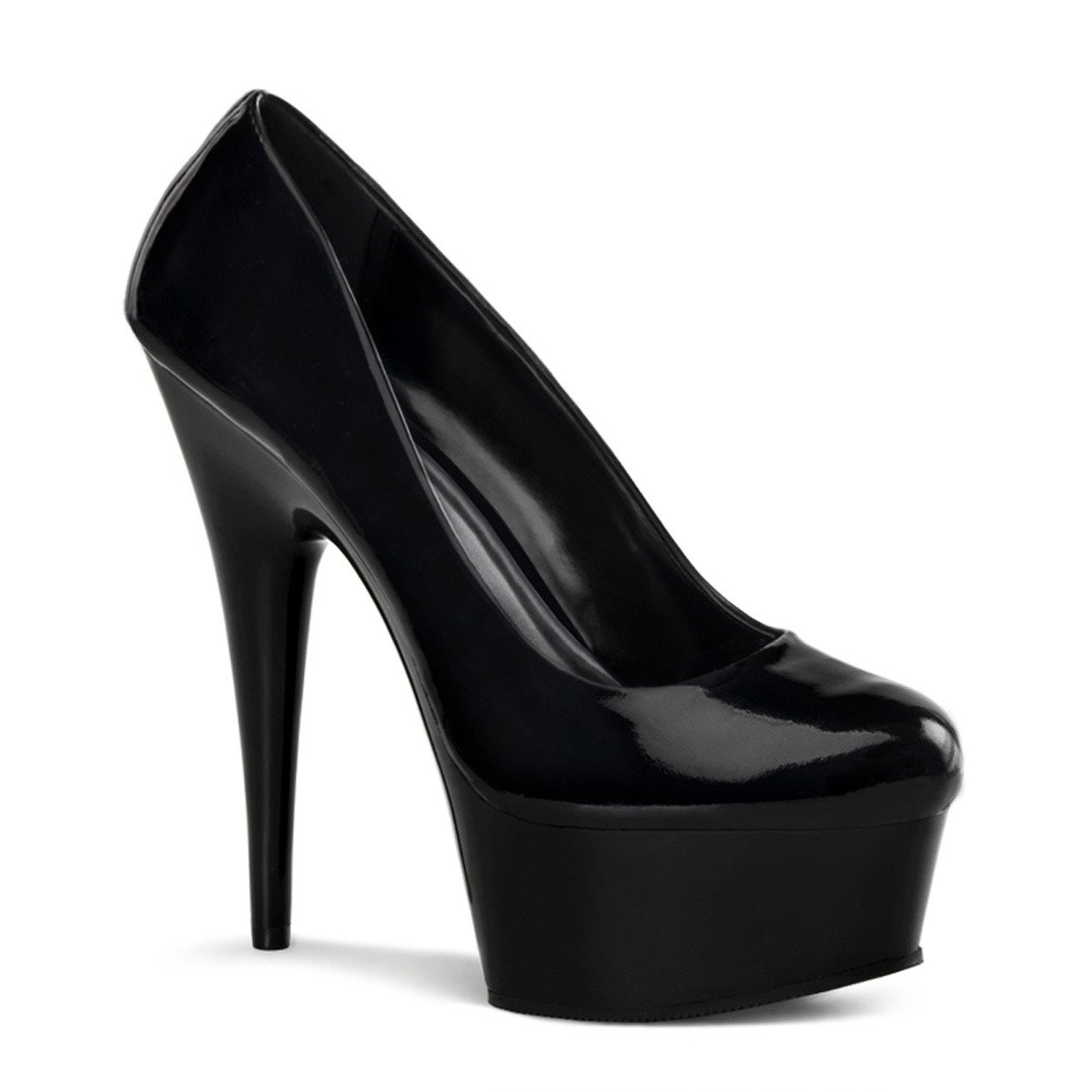 Pleaser Delight-685 B/M - Shiny Black Platform High-Heel Heels
