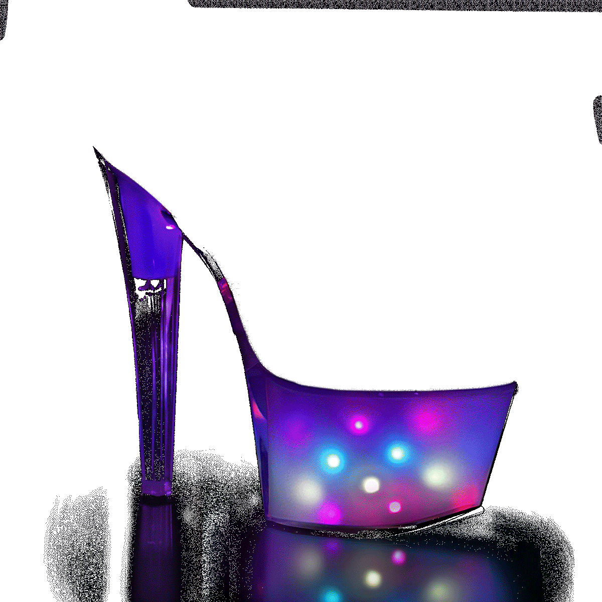 Pleaser Discolite-708 C/WGLOW - Clear Illuminating High-Platform Sandals