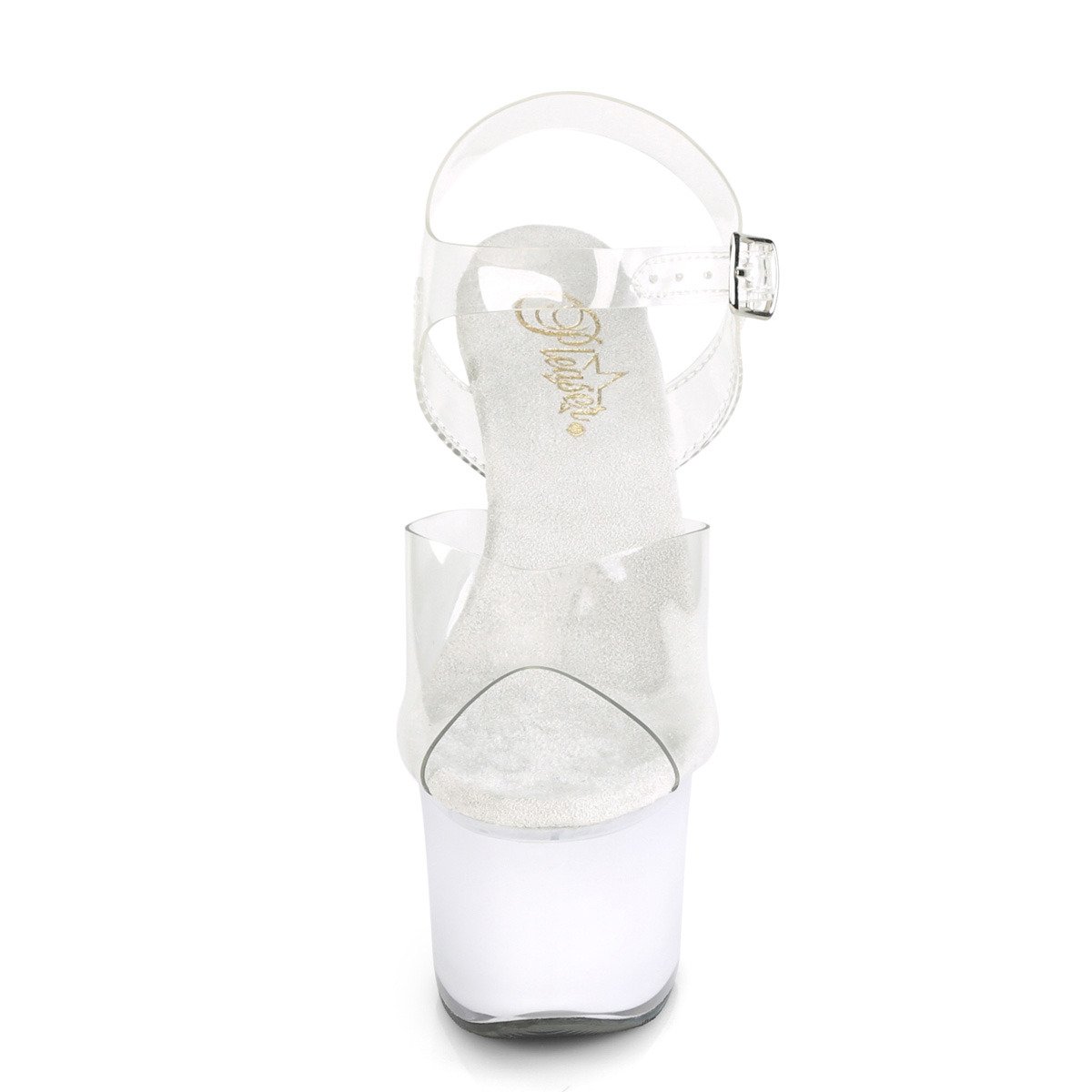 Pleaser Discolite-708 C/WGLOW - Clear Illuminating High-Platform Sandals