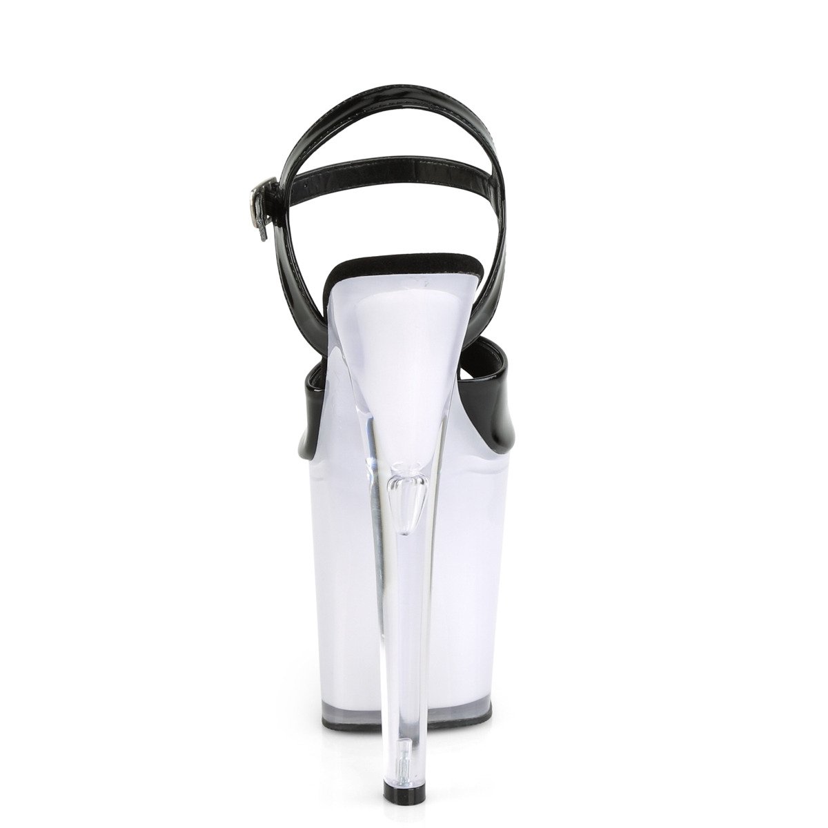 Pleaser Discolite-809 B/WGLOW - Shiny Black Illuminating High-Platform Sandals