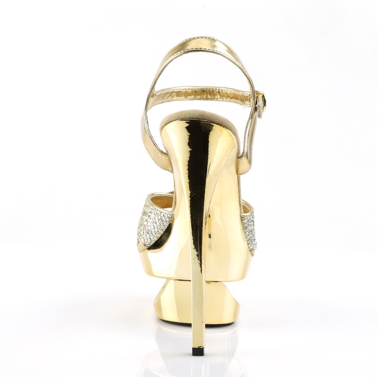 Pleaser Eclipse-619G G/M - Gold Platform High-Heel Sandals