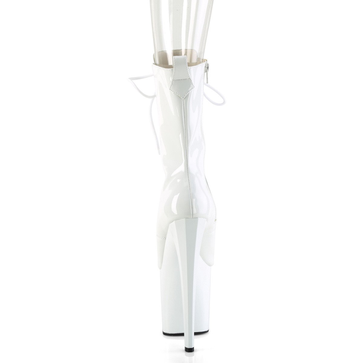 Pleaser Enchant-1041 W/M - Shiny White High-Platform Ankle Boots