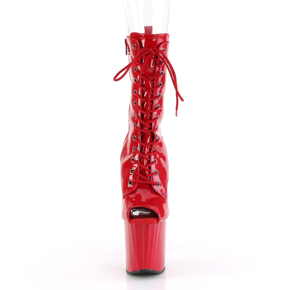 Pleaser Enchant-1041 R/M - Shiny Red High-Platform Ankle Boots
