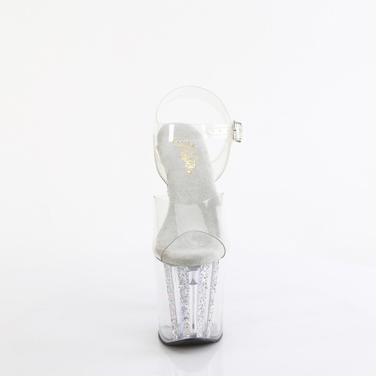 Pleaser Enchant-708AQUA-04 C/C-SG - Clear High-Platform Sandals