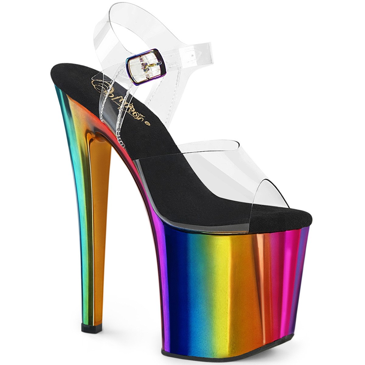 Pleaser Enchant-708RC C/RBOWCH - Clear High-Platform Sandals