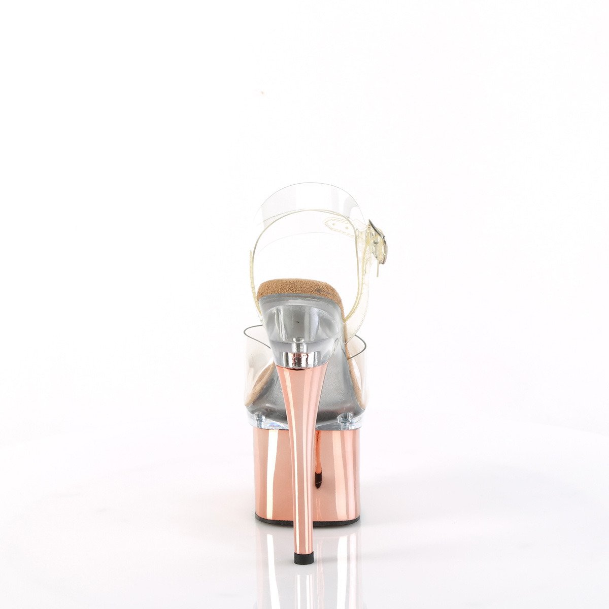 Pleaser Esteem-708 C/C-ROGLDCH - Clear High-Platform Sandals