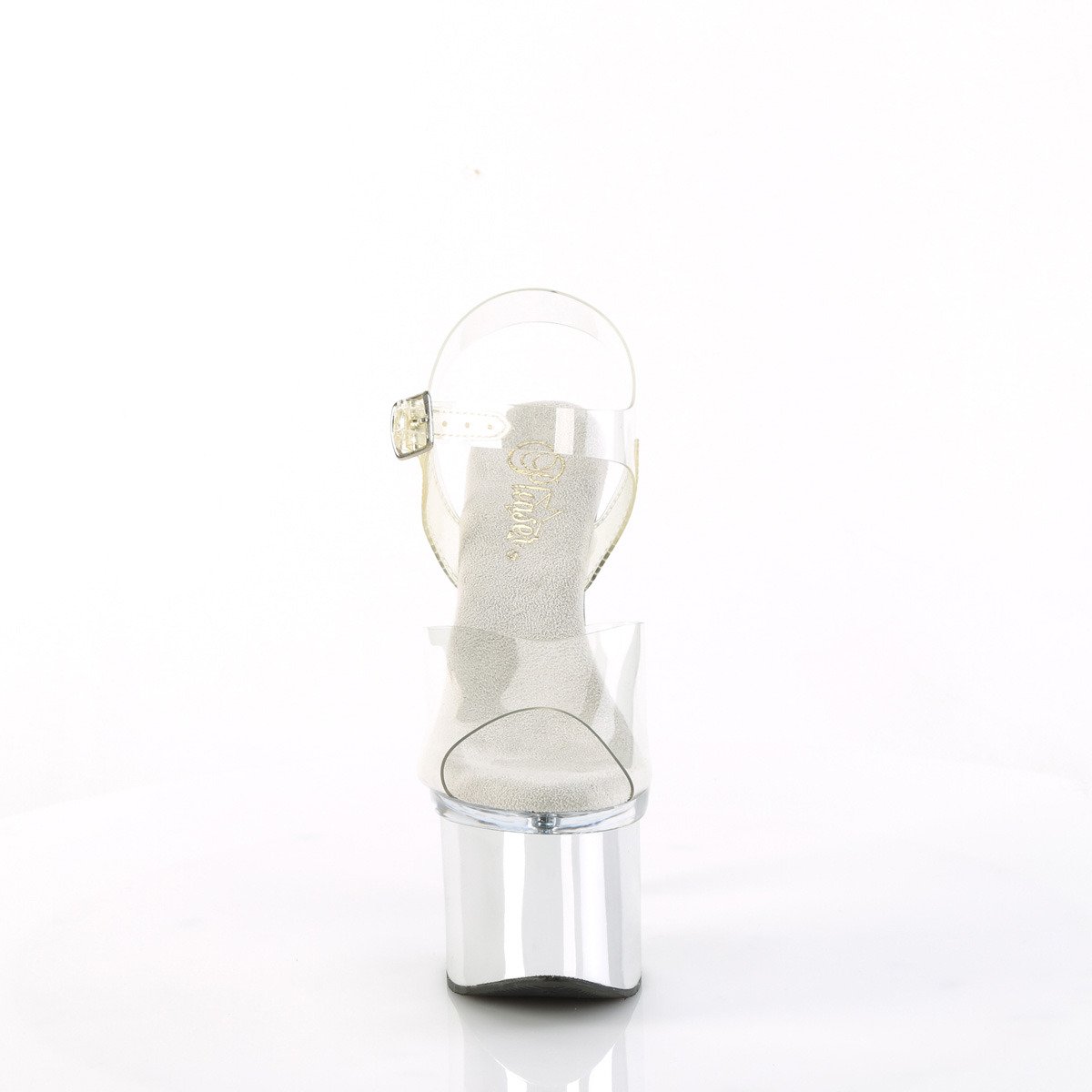 Pleaser Esteem-708 C/C-SCH - Clear High-Platform Sandals