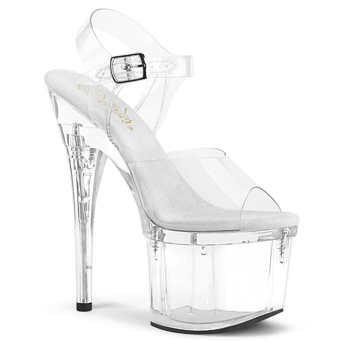 Pleaser Esteem-708 C/M - Clear High-Platform Sandals