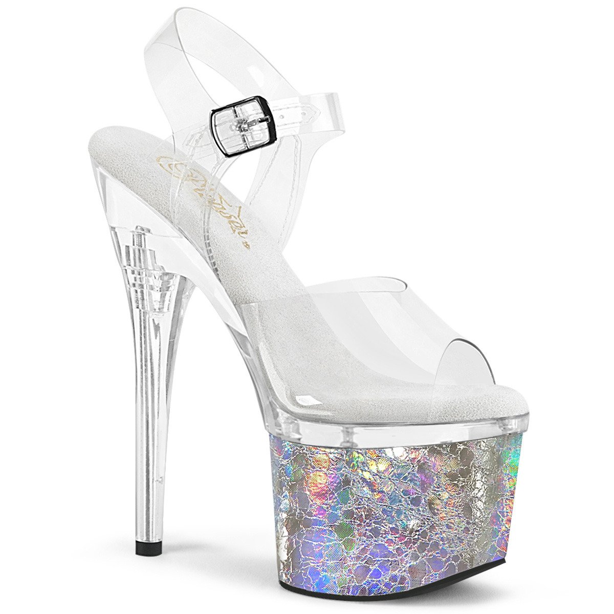 Pleaser Esteem-708CK C/C-SHG - Clear High-Platform Sandals