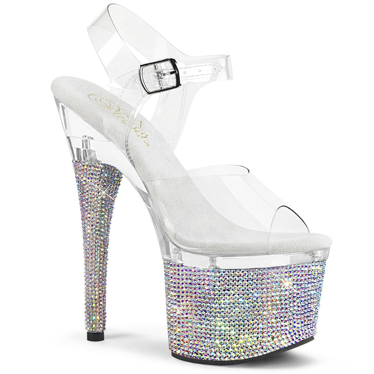 Pleaser Esteem-708DM C/C-SRS - Clear High-Platform Sandals