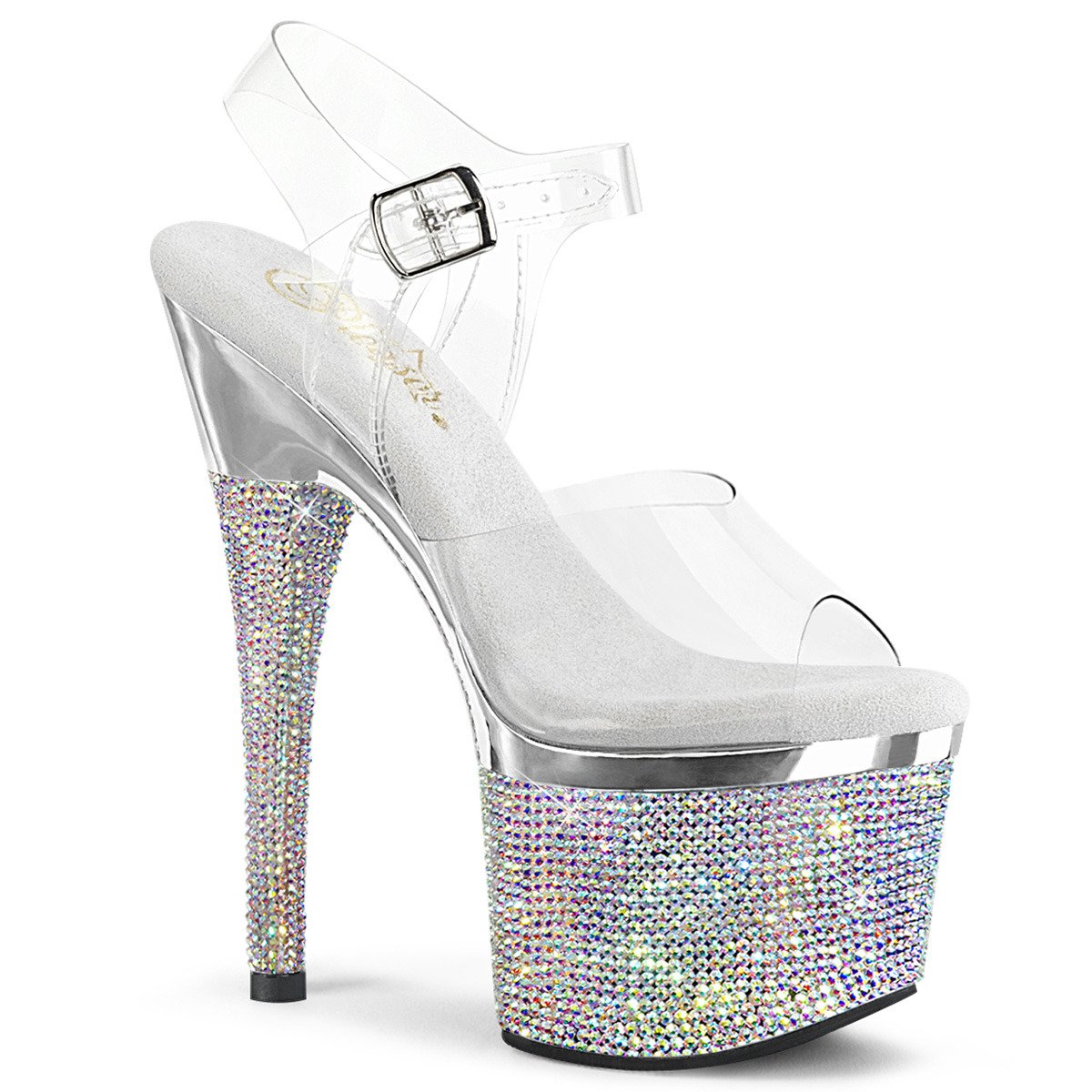 Pleaser Esteem-708DM C/S-SRS - Clear High-Platform Sandals