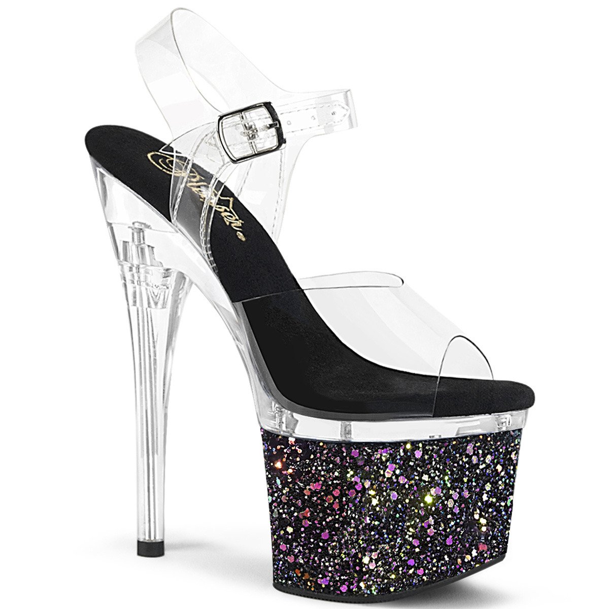 Pleaser Esteem-708LG C/C-BG - Clear High-Platform Sandals