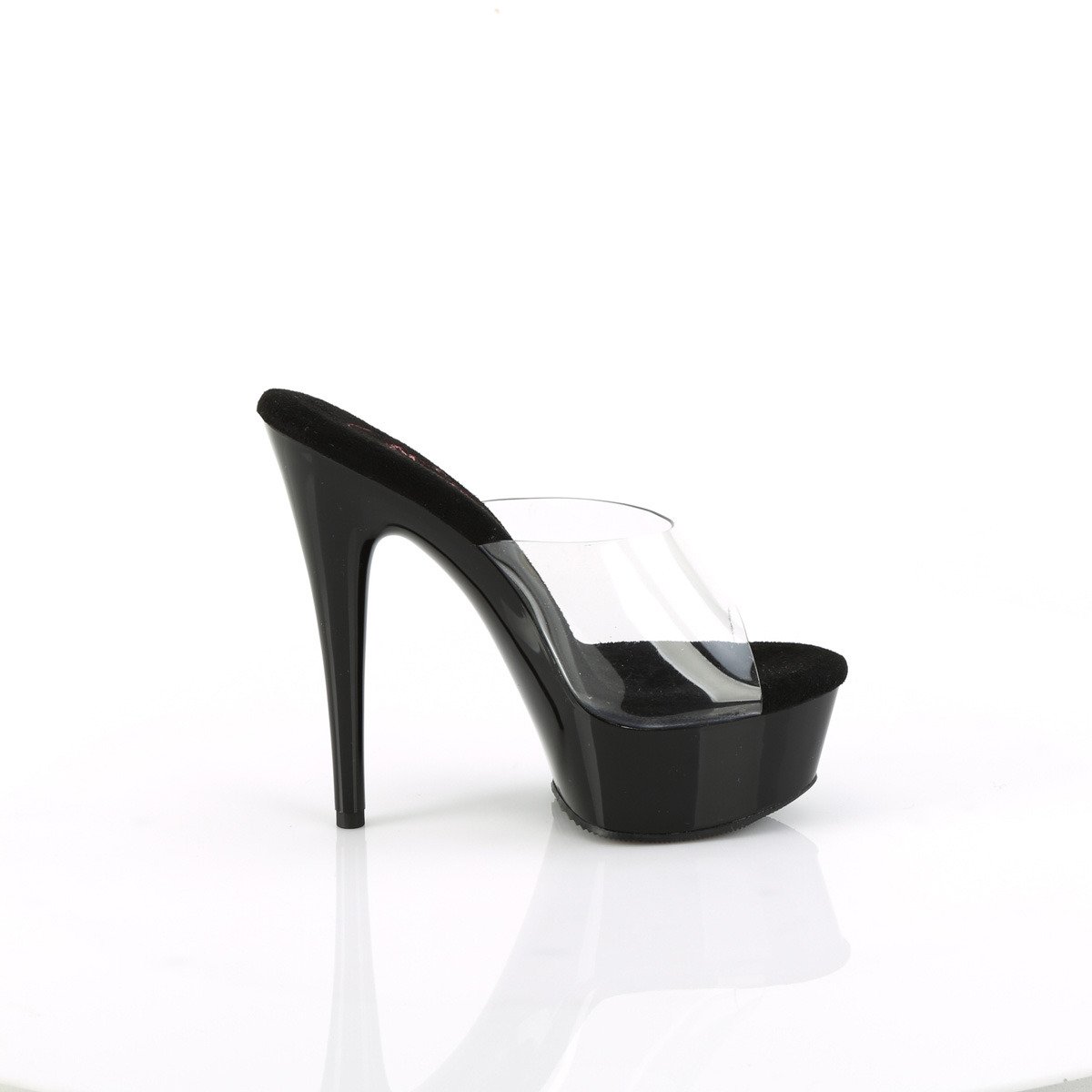 Pleaser Excite-601 C/B - Clear Platform High-Heel Slides
